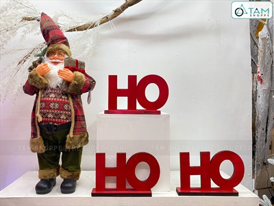 Chữ gỗ HO HO HO Decor Noel vui nhộn C17cm [Độc đáo] CHUGO-19